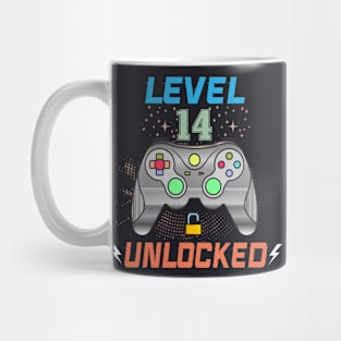 Level 14 Unlocked 14th Birthday Gamer Gifts 14 Year Old Boys Mug